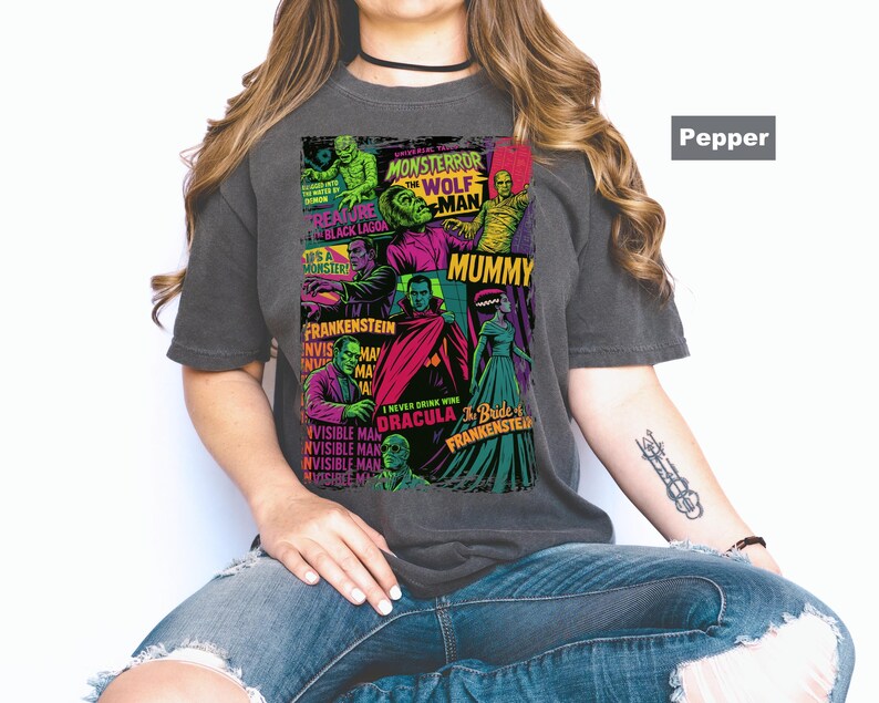 Comfort Colors Big Print Universal Monsters T-Shirt image 4