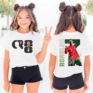 Cristiano Ronaldo Kids T-Shirt, CR7 Portugal Soccer Jersey, Youth Football Fan Apparel image 7