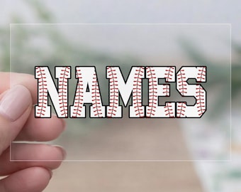 Custom Name Transparent Sticker, Baseball Softball Helmet Decal, Personalized Name Transparent Stickers For Laptop, Water Bottle