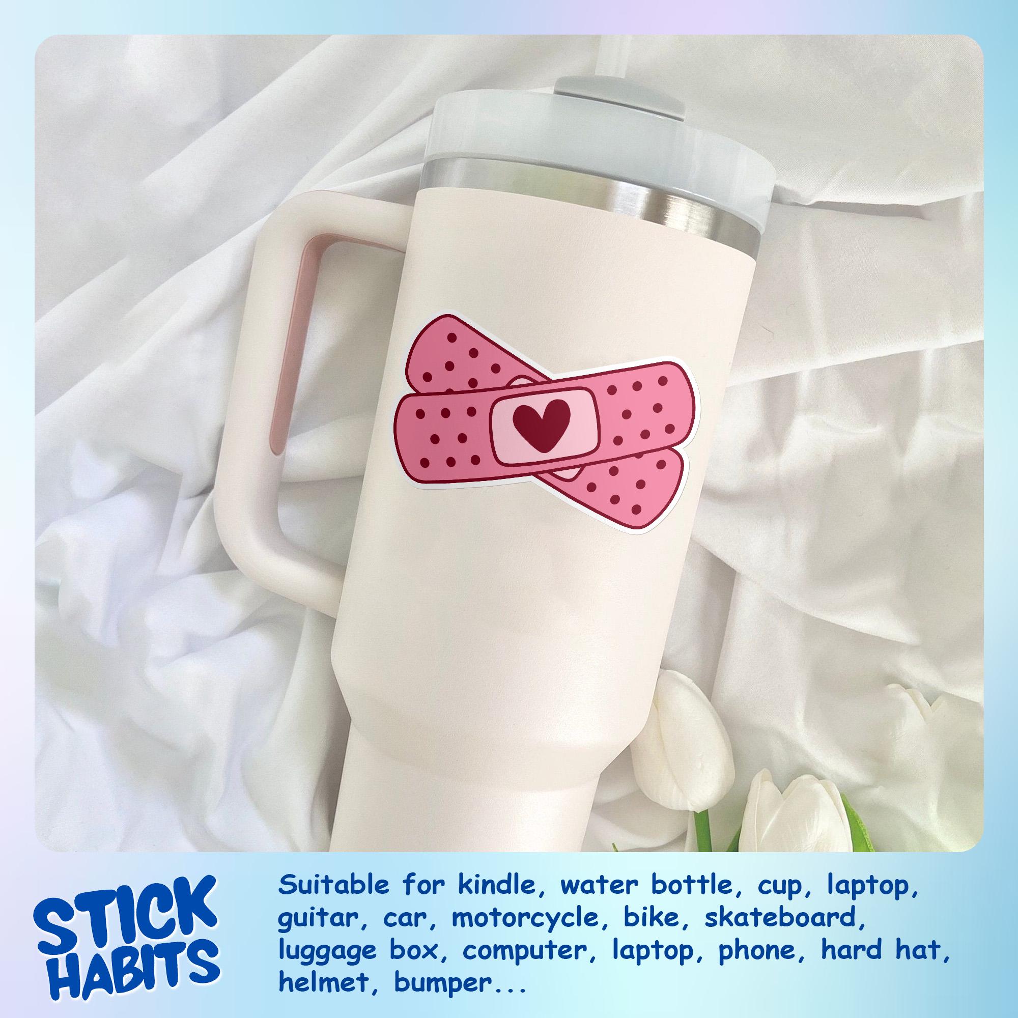 Pink Bandage Sticker Cute Pink Heart Band Aid Sticker, Funny Nurse Bandage Medical ...