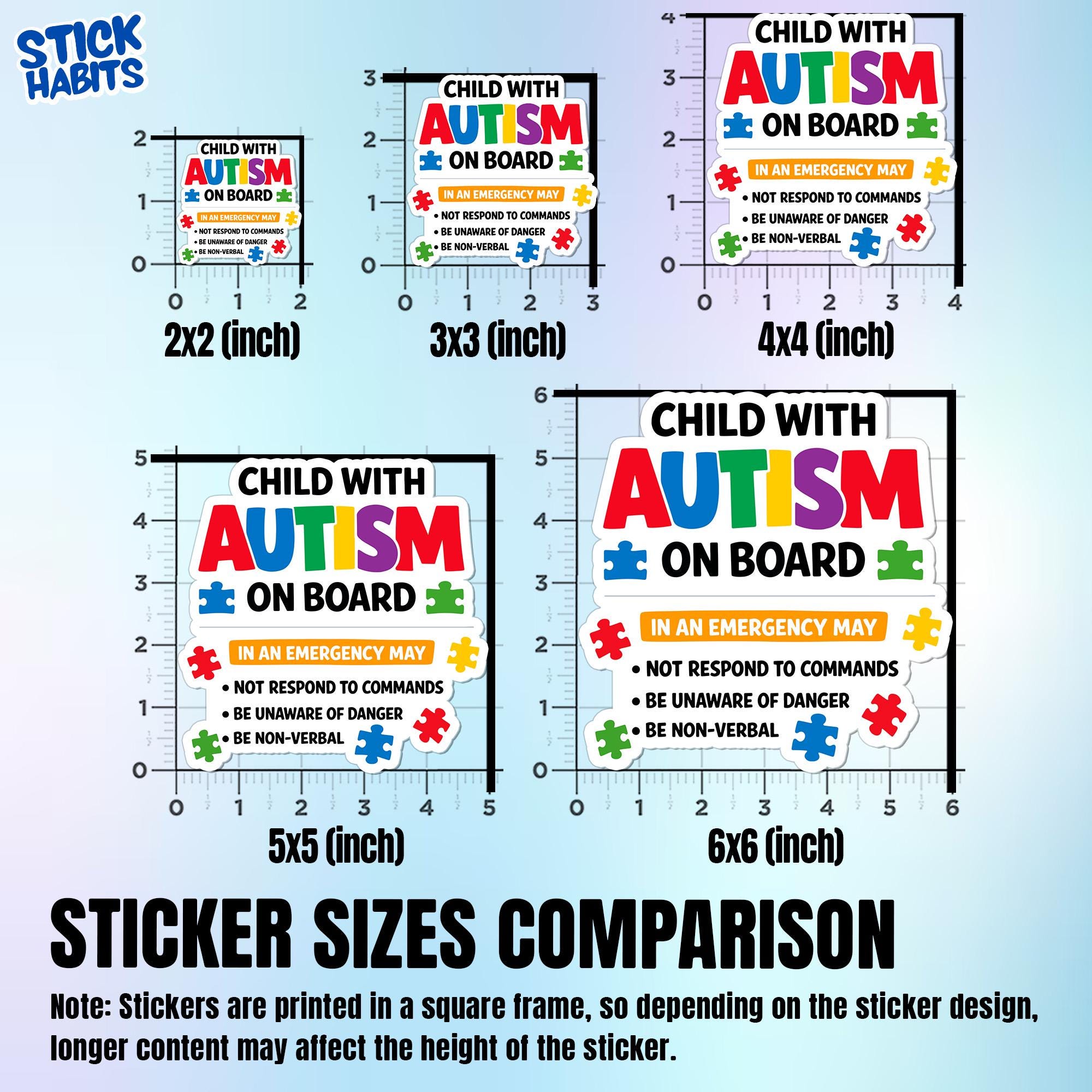 Child With Autism on Board Sticker Funny Child on Board Sticker, Autism ...