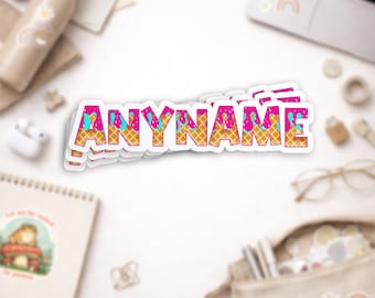 Custom Baseball Drip Dripping Name Sticker, Personalized Baseball Softball Ice Cream Drip Player Name Number Sticker for Water Bottle Laptop
