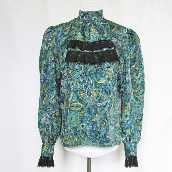 Vintage 80's Blouse Ascot XL