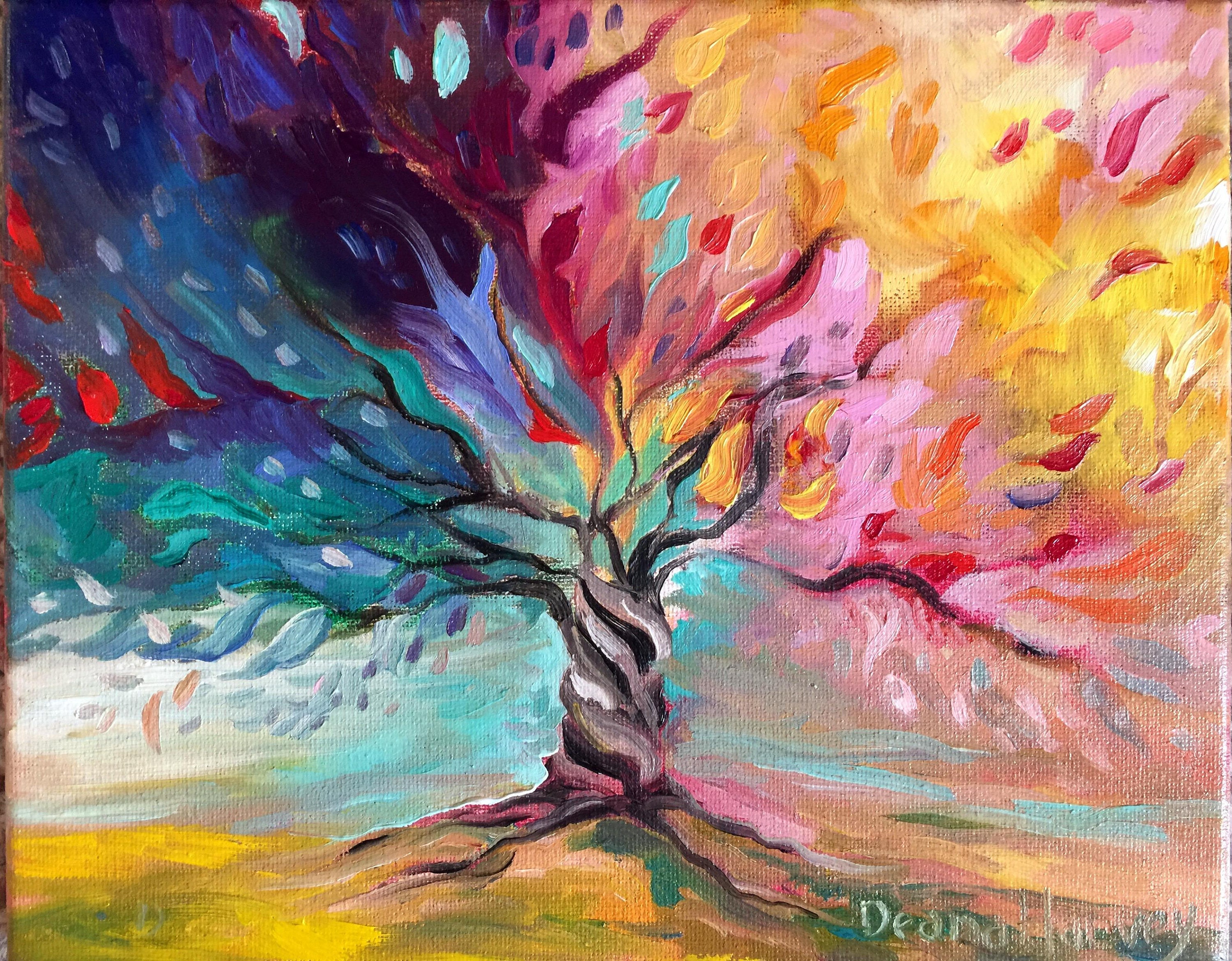 Tree of Life Oil on Canvas 8x10 12x12 and Etsy