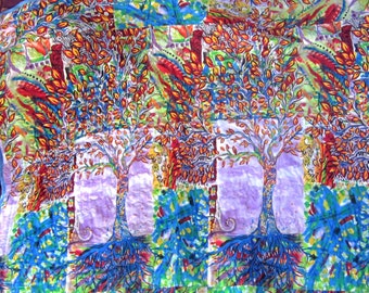 Block Party Tree of Life Party NEW Quilt 90x63"