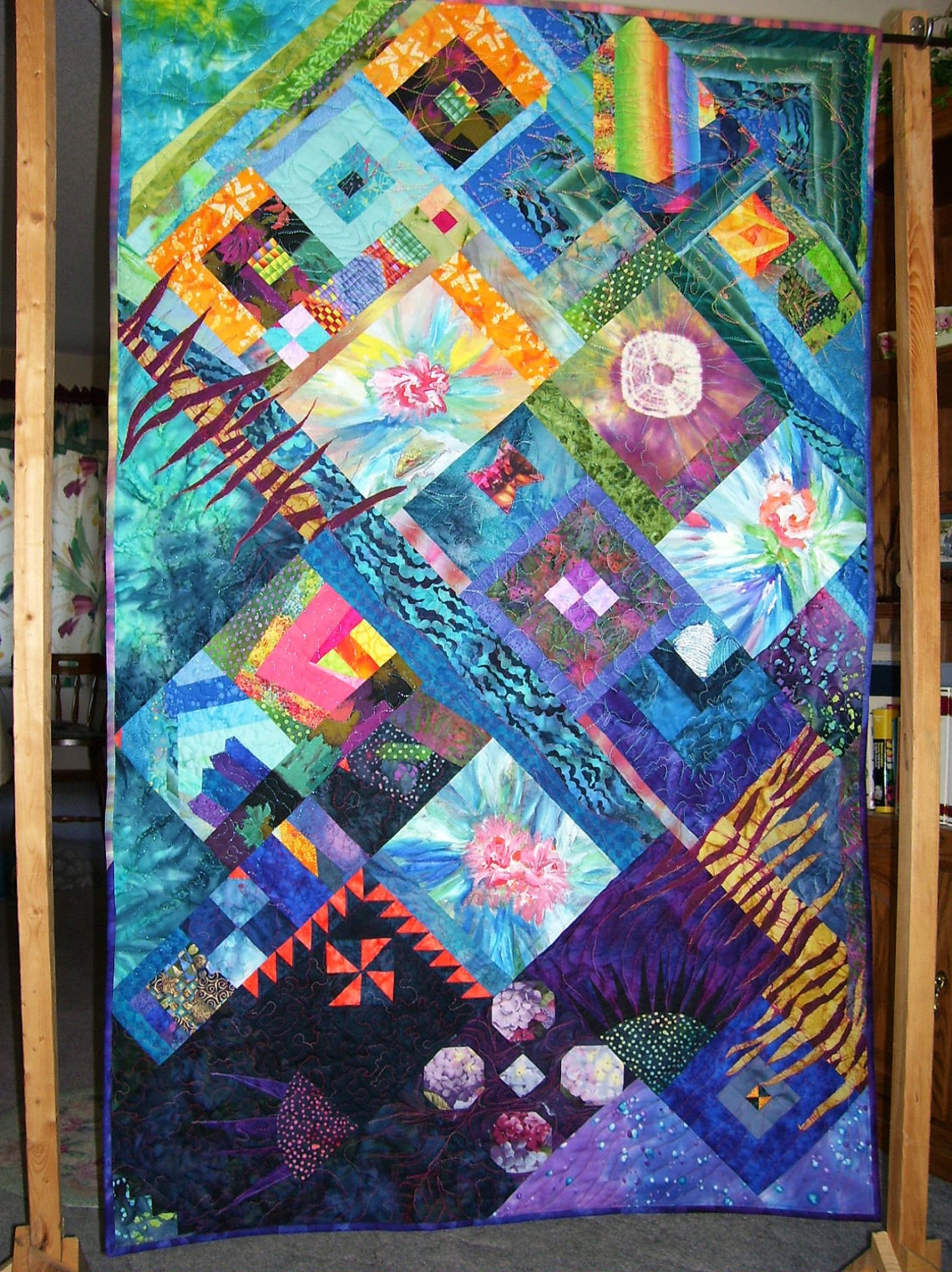 Sparkling Coral Reef Wall Quilt 55 x 35 inches Etsy