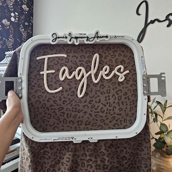 Custom Leopard Puff Embroidery Crewneck/Shirt, Personalized Script Sweatshirt/Tee