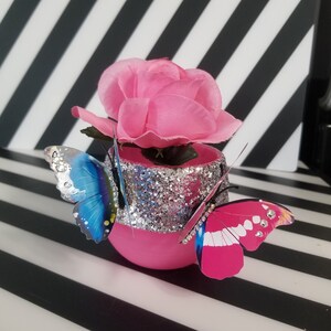 Butterfly flower pot, butterfly planter. Bling flower pot, butterfly succulent pot, butterfly pot, succulent planter, crystal flower pot