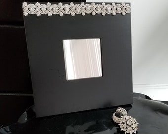 Bling Wall Mirror Glam Bathroom Mirror Mirror Perfume Tray Etsy