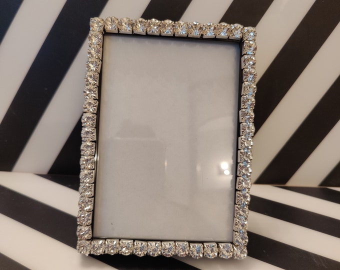 Jeweled Framed Jewelry Art Flower Bouquet Pink Gold Rhinestone Pearl ...