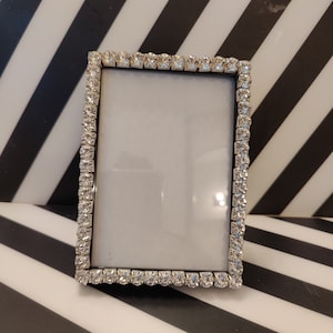 Black rhinestone picture frame,black photo frame, bling decor, glam picture frame, glam photo frame, rhinestone frame, bling frame, 3.5x5