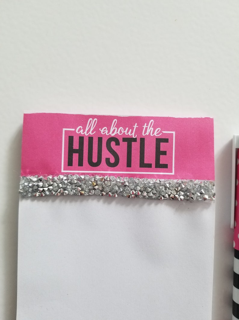 Rhinestone glam notepad desk decor