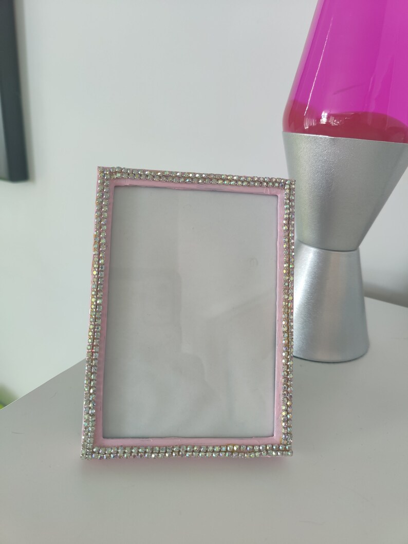 Pink Bling Picture Frame, Bridal Gift, Pink Shabby Chic Frame, Glam ...