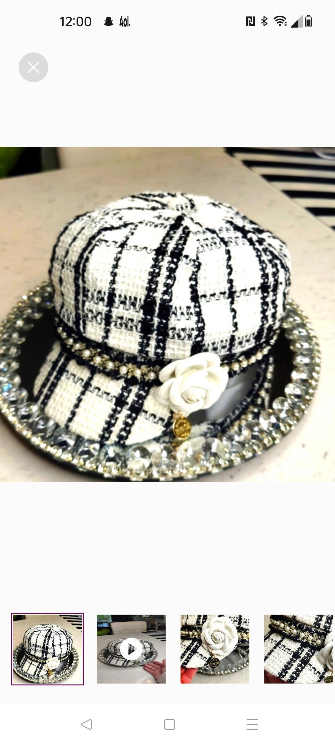 Tweed Camilla Flower Newsboy Cap, Tweed Cap, Tweed Hat  display picture 1