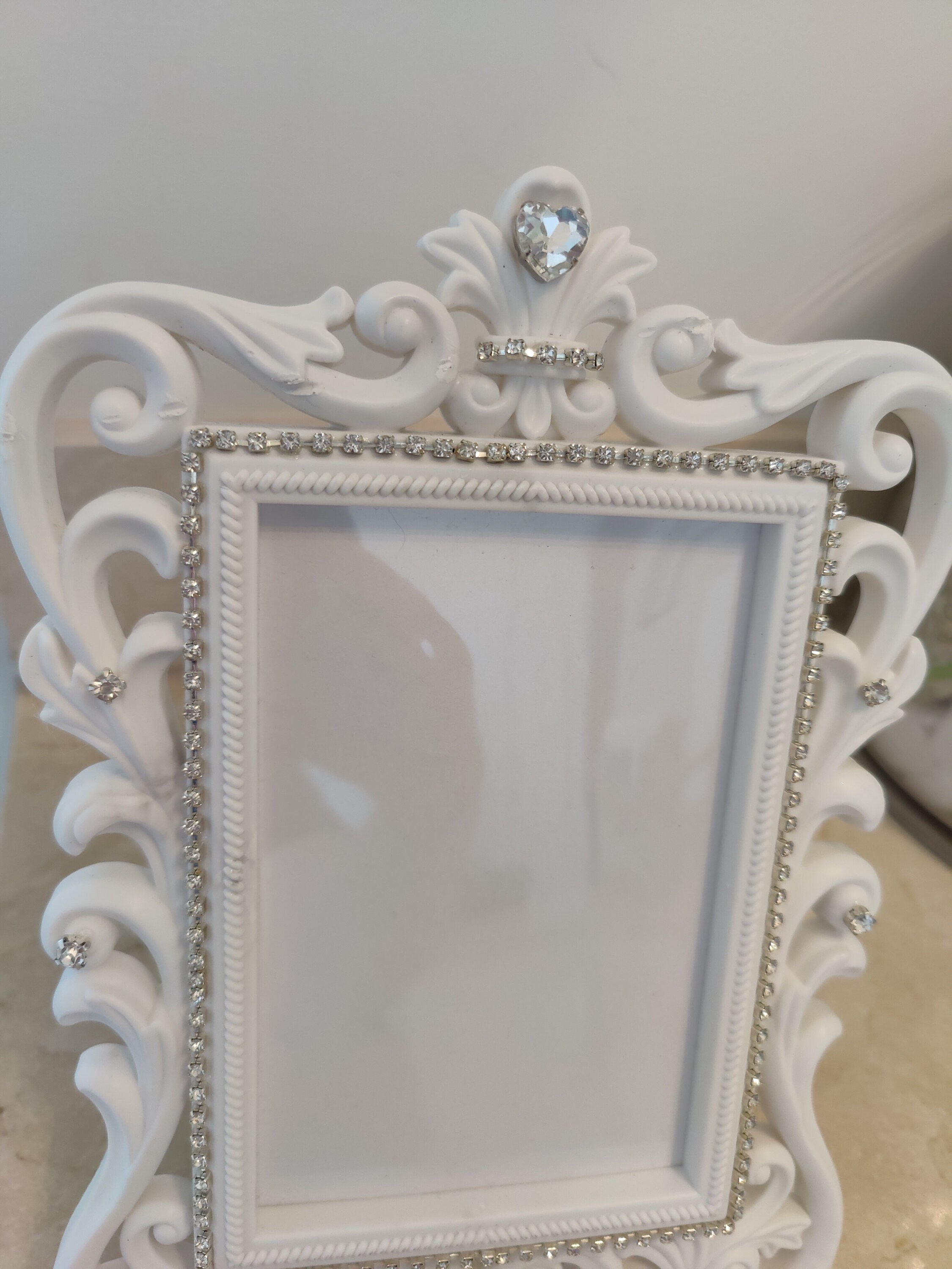 White Baroque Frame, White Bling Picture Frame, White Baroque Photo Frame, Wedding Picture Frame
