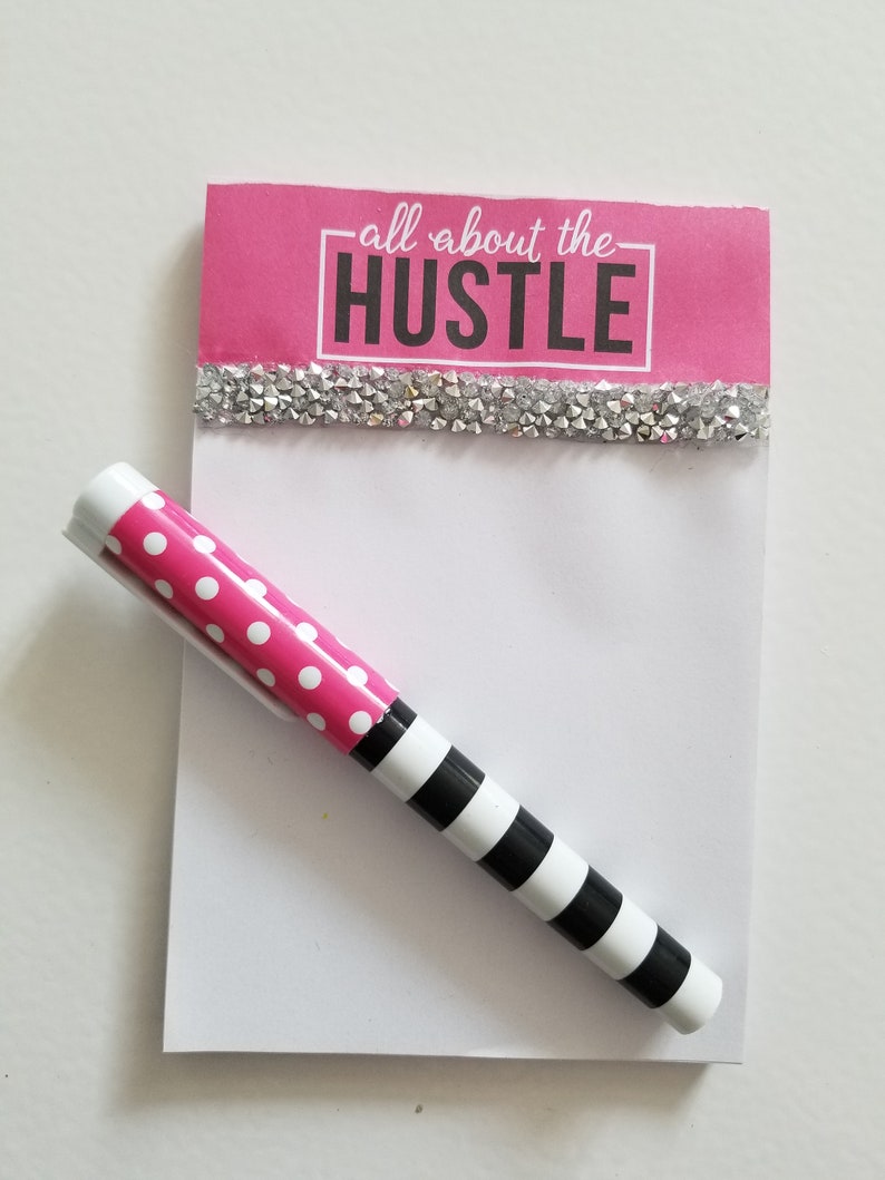 Rhinestone glam notepad desk decor