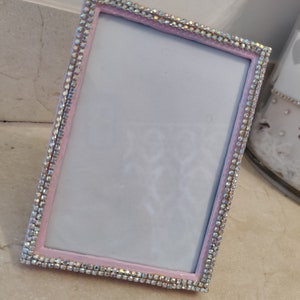 Pink Bling Picture Frame, Bridal Gift, Pink Shabby Chic Frame, Glam ...