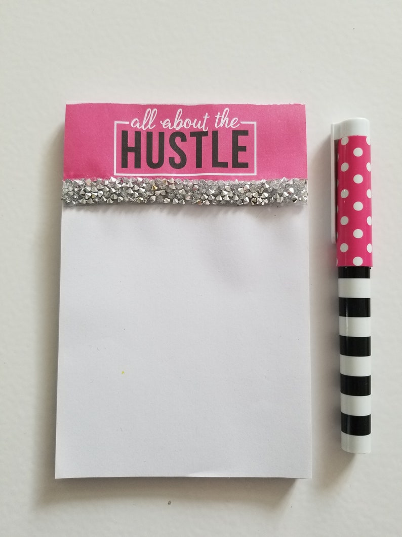 Rhinestone glam notepad desk decor