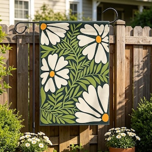 Blumengarten-Flagge im Matisse-Stil, Boho Blumenhof-Dekor
