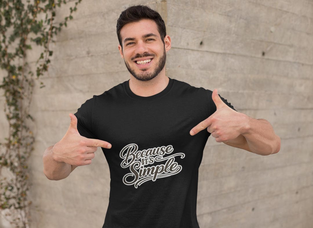 T Shirt Script Writing Because It's Simple T-shirt | Script Typography Graphic Tee - Etsy
