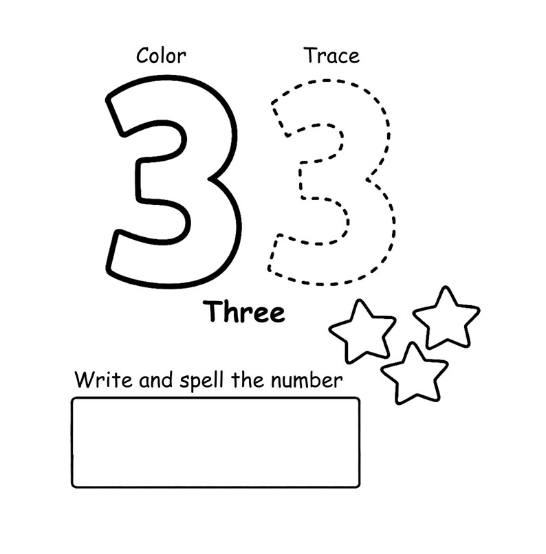 Color and Trace Numbers Workbook 1-20 - Etsy