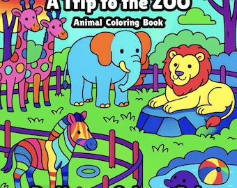 Libro para colorear digital: Una visita al zoológico