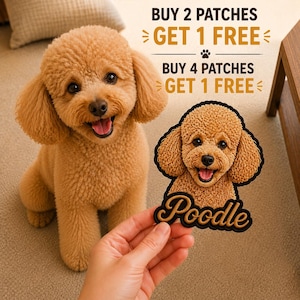 Custom Embroidered Patch From Photo, Personalized Pet Portrait Patch, Custom Dog Patch, Iron On Embroidered Patch, Custom Logo Patch