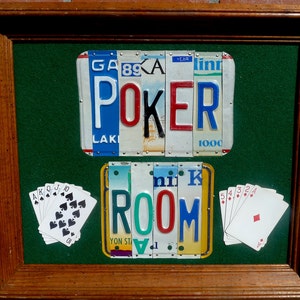 POKER ROOM custom recyled license plate wall art sign by LICENSE2SPELL image 5