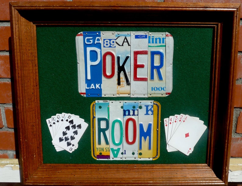 POKER ROOM custom recyled license plate wall art sign by LICENSE2SPELL image 5