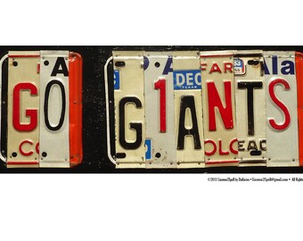 GO GIANTS POSTER-- custom recycled art sign Poster by License2Spell