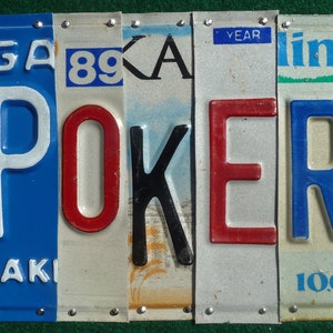 POKER ROOM custom recyled license plate wall art sign by LICENSE2SPELL image 4