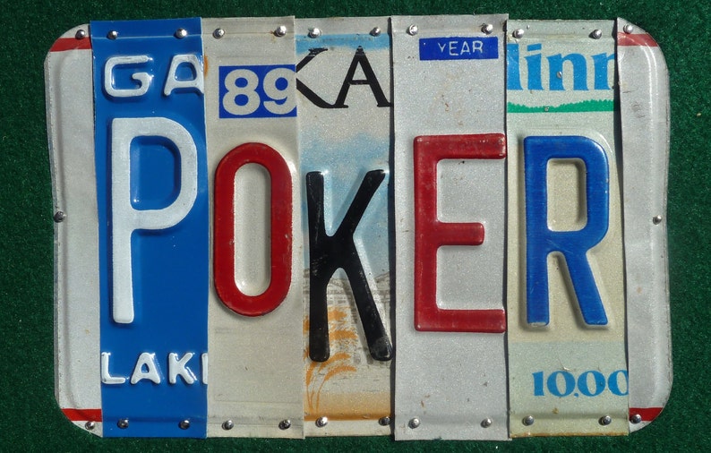 POKER ROOM custom recyled license plate wall art sign by LICENSE2SPELL image 4