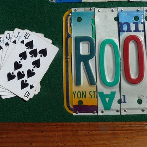 POKER ROOM custom recyled license plate wall art sign by LICENSE2SPELL image 2