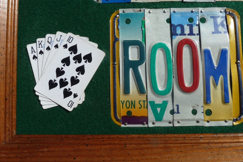 POKER ROOM custom recyled license plate wall art sign by LICENSE2SPELL image 2