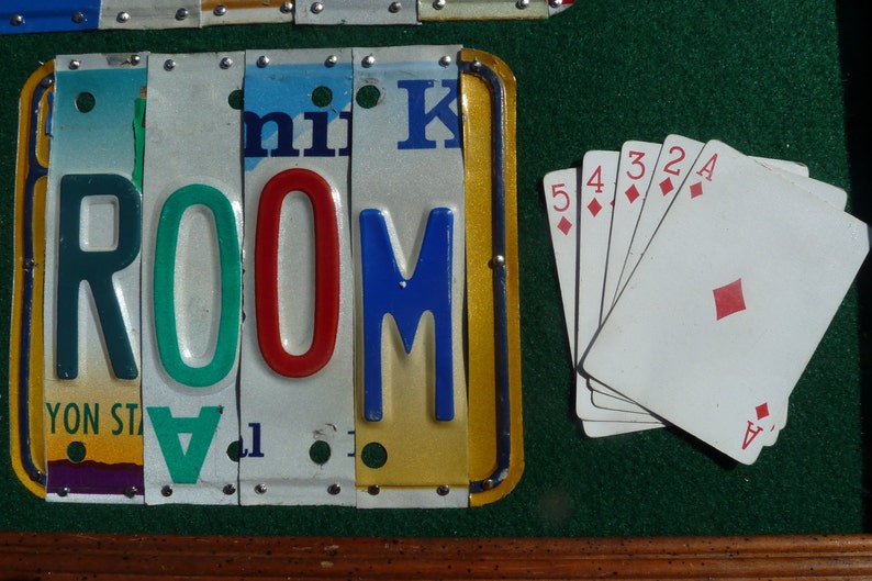 POKER ROOM custom recyled license plate wall art sign by LICENSE2SPELL image 3
