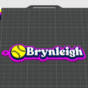 3D File STL Softball Keychain & Bag Tags with Name