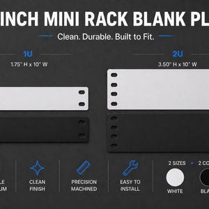 Panel ciego para rack de 10", 1U, 2U, sólido, para montaje en rack, red, laboratorio doméstico.