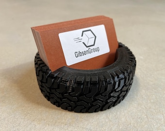 Tire Business Card Holder: Automotive Desk Decor - Mechanics, Car Enthusiasts & Professionals