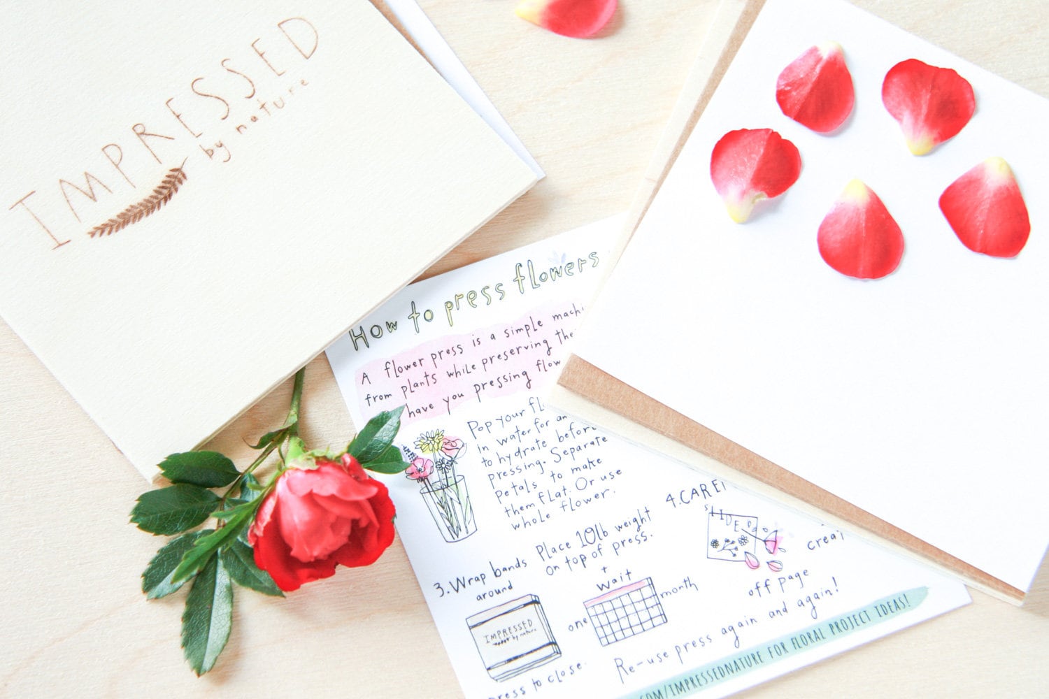 Flower Press Diy Kit Handmade Wooden Flower Press Etsy