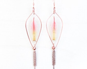 Pink Blushing Bride Protea Hoop Earrings