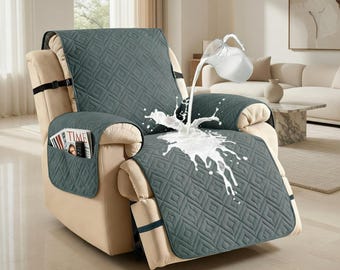 Waterdichte hoes fauteuil – 6-laags gewatteerde beschermer met opbergvakken