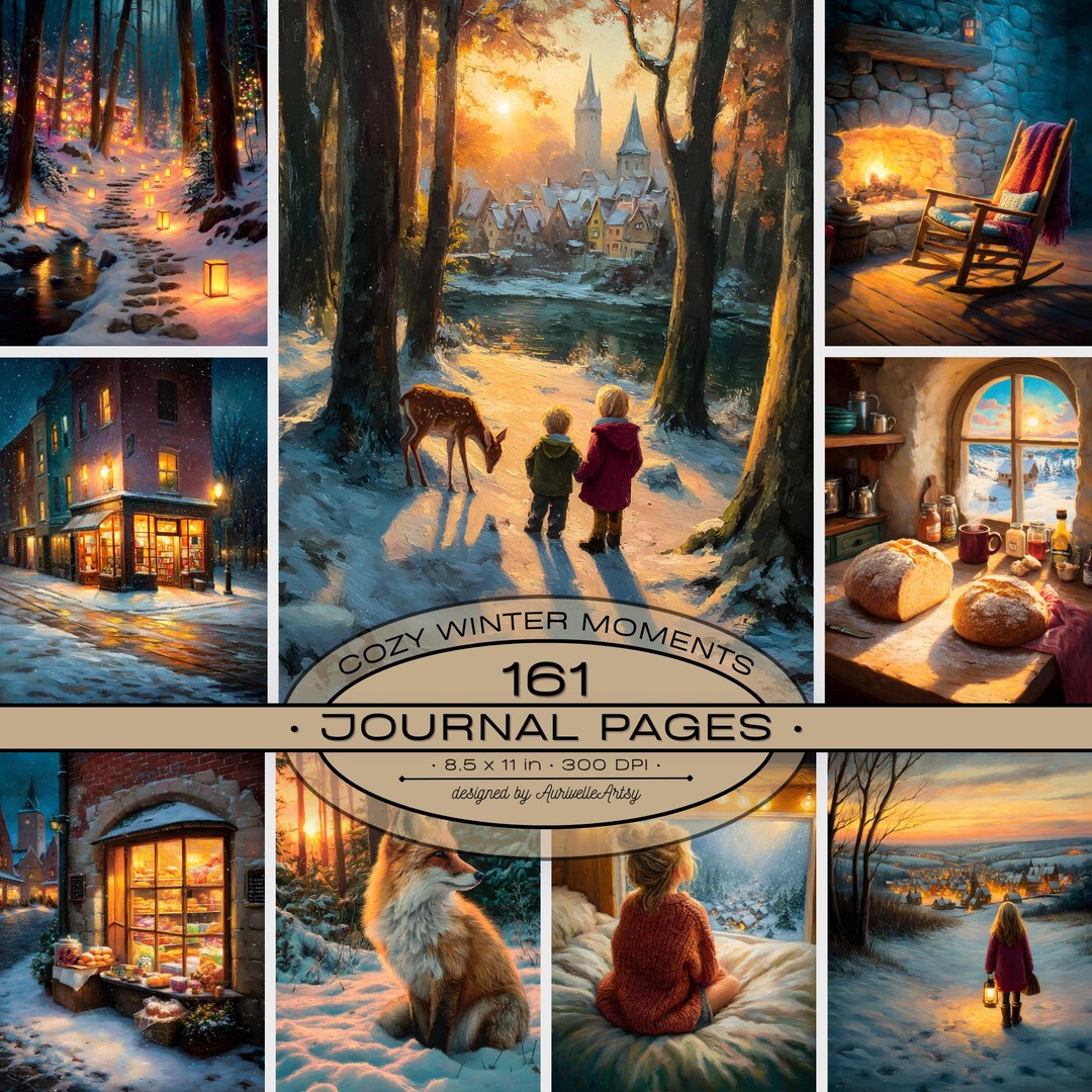 Cozy Winter Moments Junk Journal Pages, Printable Hygge Cottagecore ...
