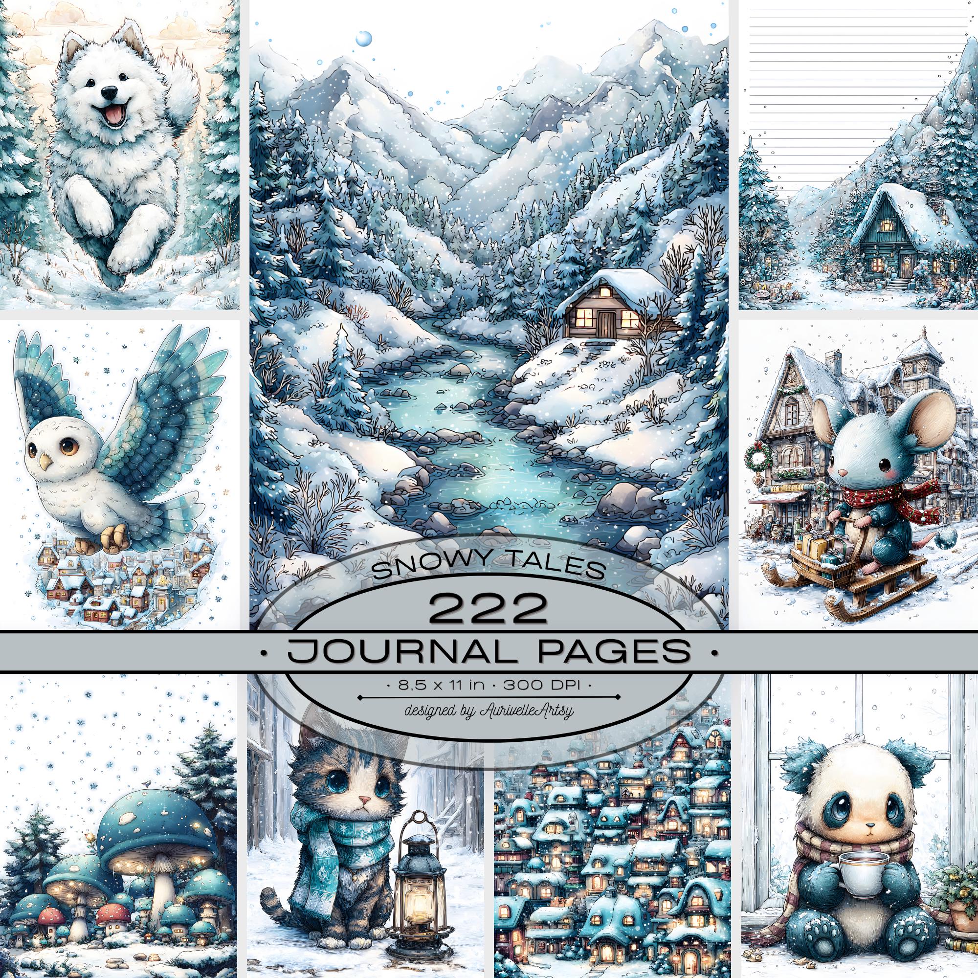 Snowy Tales Junk Journal Pages, Printable Cozy Winter Scrapbook Papers ...