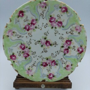Antique Nippon Plate,Handpainted Nippon,Hand painted Nippon plate,decorative plate,collectible plate,collectable plate,1800&#39;s plate,blossoms