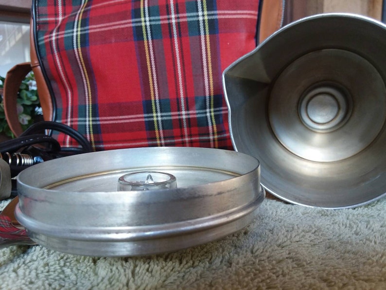 Vintage Traveling Coffee Maker Set,tartan Plaid Travel Set,plaid Coffee