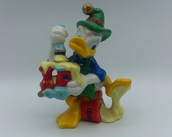 VIntage Donald Duck Figurine,Enesco Figurine,Donald Duck Enesco,disney enesco,disney figurine,Mickey's Workshop,angry donald,christmas,vtg