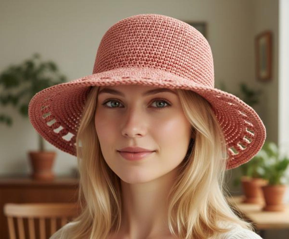 Crochet Summer Sun Hat Pattern PDF, Bucket Hat Tutorial, Wide Brim ...