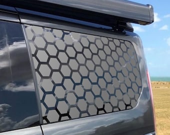 Set di 2 adesivi esagonali a nido d'ape per auto, 58x105 cm | Adesivi per finestrini su entrambi i lati | Grafiche in vinile per finestrini | Decorazioni a nido d'ape per auto