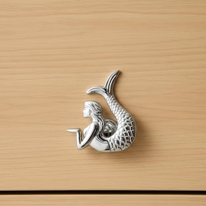 Set Of 2 Mermaid Cabinet Handles Drawer Pulls Vintage Decorative Furniture Knobs