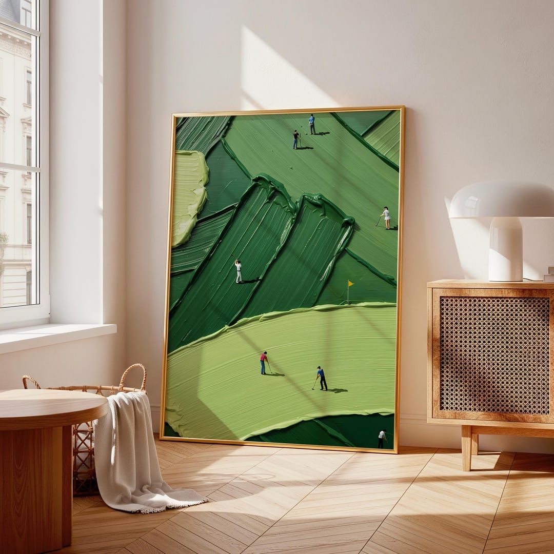 Golf Course Abstract Golf Course Textured Print, Abstract Sporty Wall Art (digital Download ...